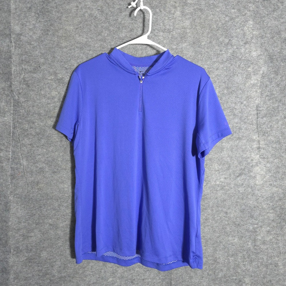 Nike Dri-FIT Quarter Zip Women XL Purple Golf Athletic Shirt AJ5225-554 Short Sl